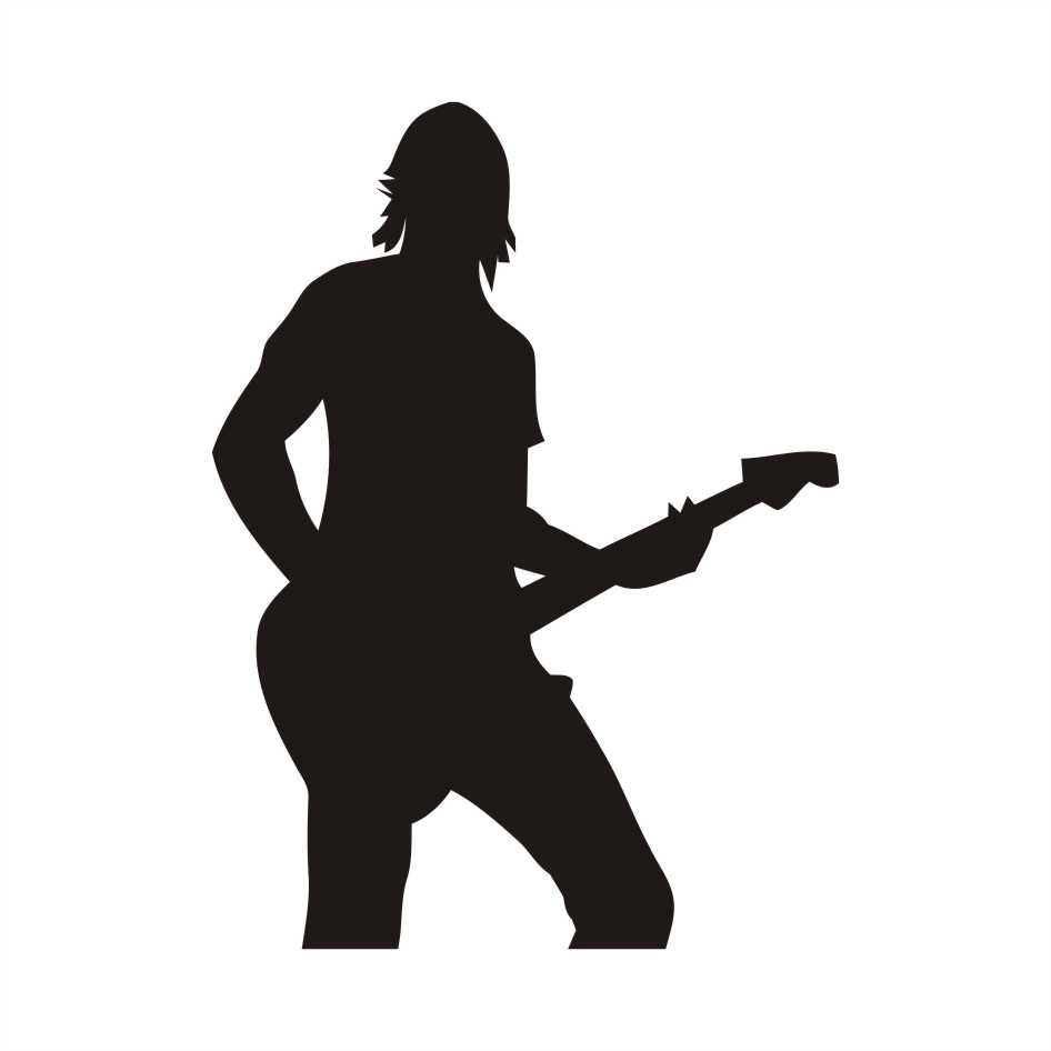 Adesivo Guitarrista Hard Rock Heavy Metal 01 - 10x7,5cm
