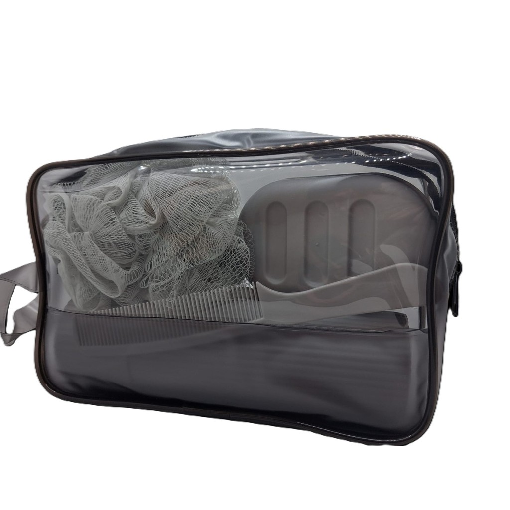 Kit Nécessaire Viagem 5 Peças Organizador Cinza - 9795