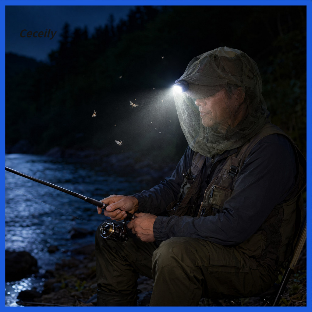 Mosquito Face Netting Climbing Outdoor Head Net for Men Women Extra Fine Mesh Fly Protection Lightweight Bug Shield for