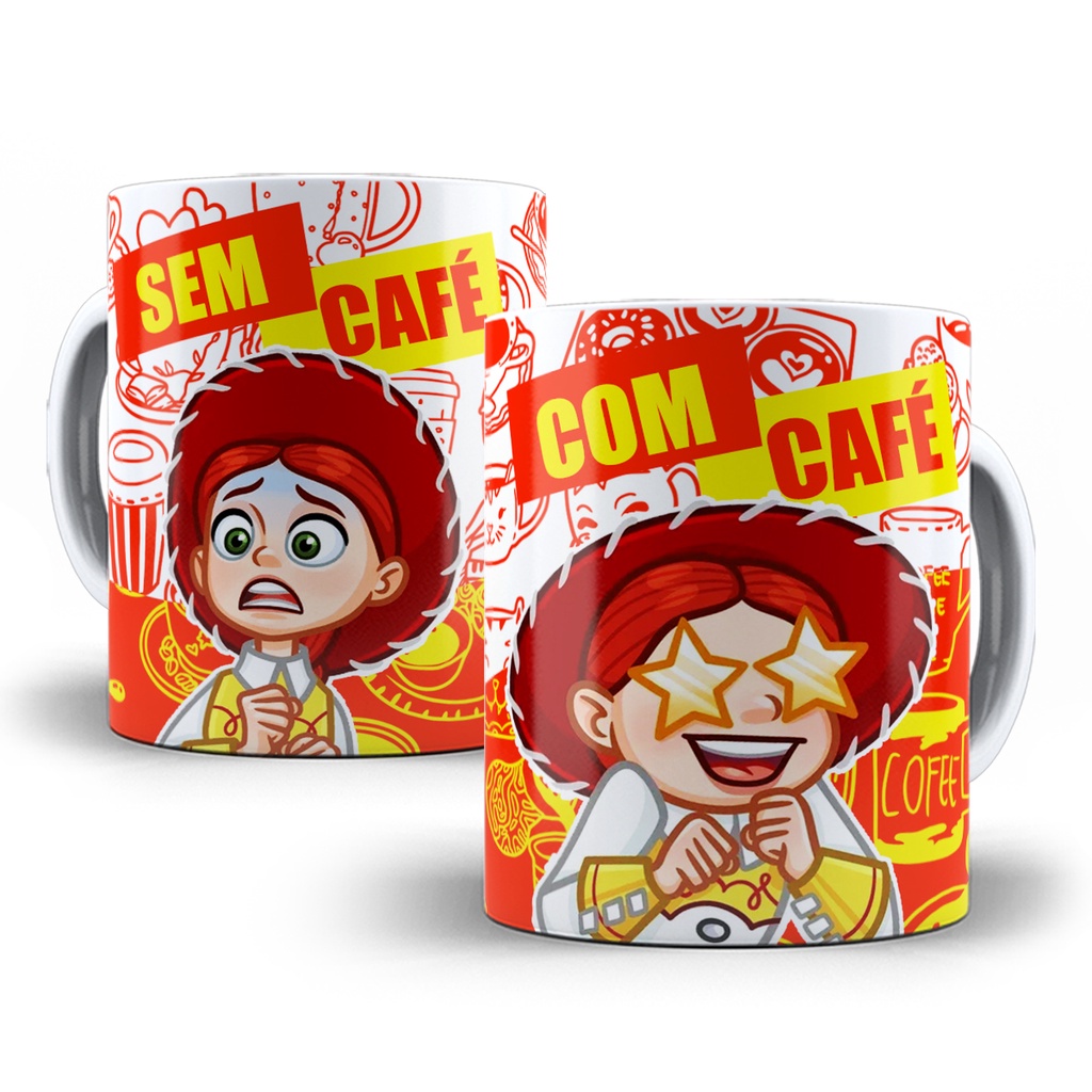 Caneca Jessie Toy Story Com Café Sem Café Porcelana