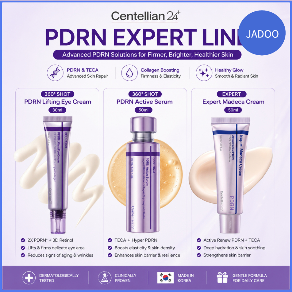 CENTELLIAN24 MADECA PDRN LINE | 360° Shot PDRN Active Serum 50ml / Expert Madeca Cream Active Renew PDRN 50ml / Lifting Eye Cream 30ml/ 360 Shot Glowing Eye Patch (6 Sets