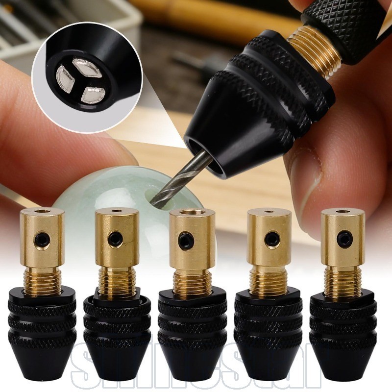 4-1Set Micro Braçadeira De Broca Manual-Fixação De Latão-Com Chave-Mandril De Moagem Elétrica-Torcida De 2mm-5mm-Mini Fe