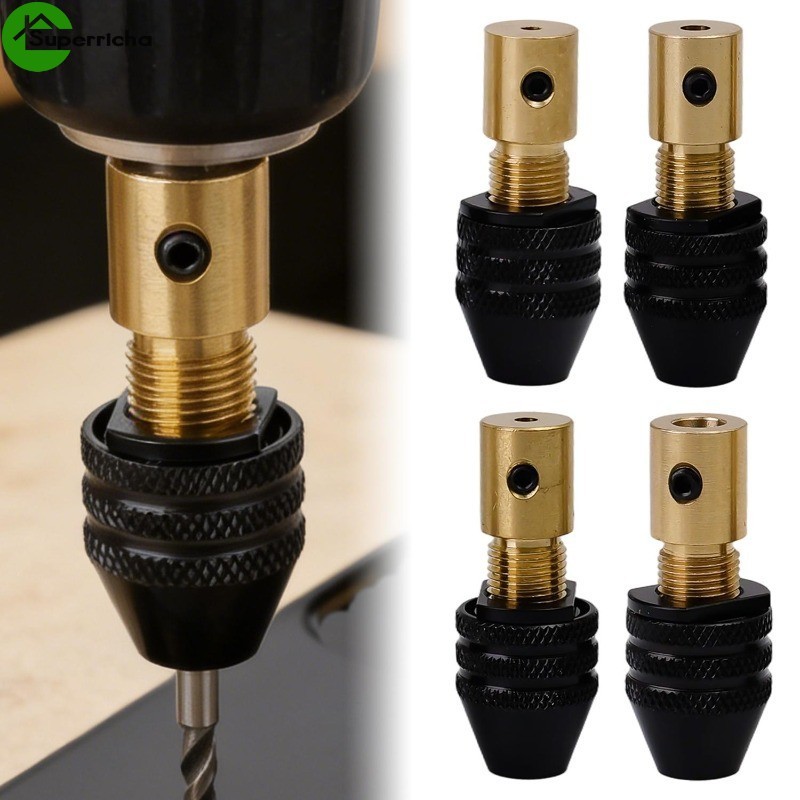 4-1Set Micro Braçadeira De Broca Manual-Mini Ferramenta De Mandril-Torcida De 2mm-5mm-Fixação De Latão-Com Chave-De Moag