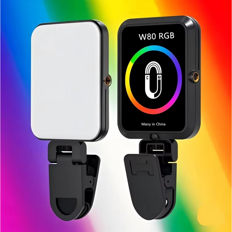 Luz de preenchimento com ímã RGB luz de bolso suporte portátil para celular foto ao vivo SLR selfie