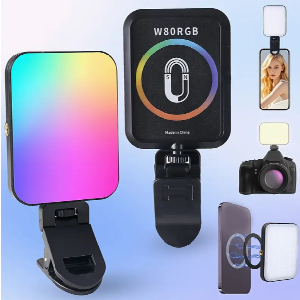 Luz de preenchimento RGB luz de bolso suporte portátil para celular foto ao vivo SLR selfie W80RGB