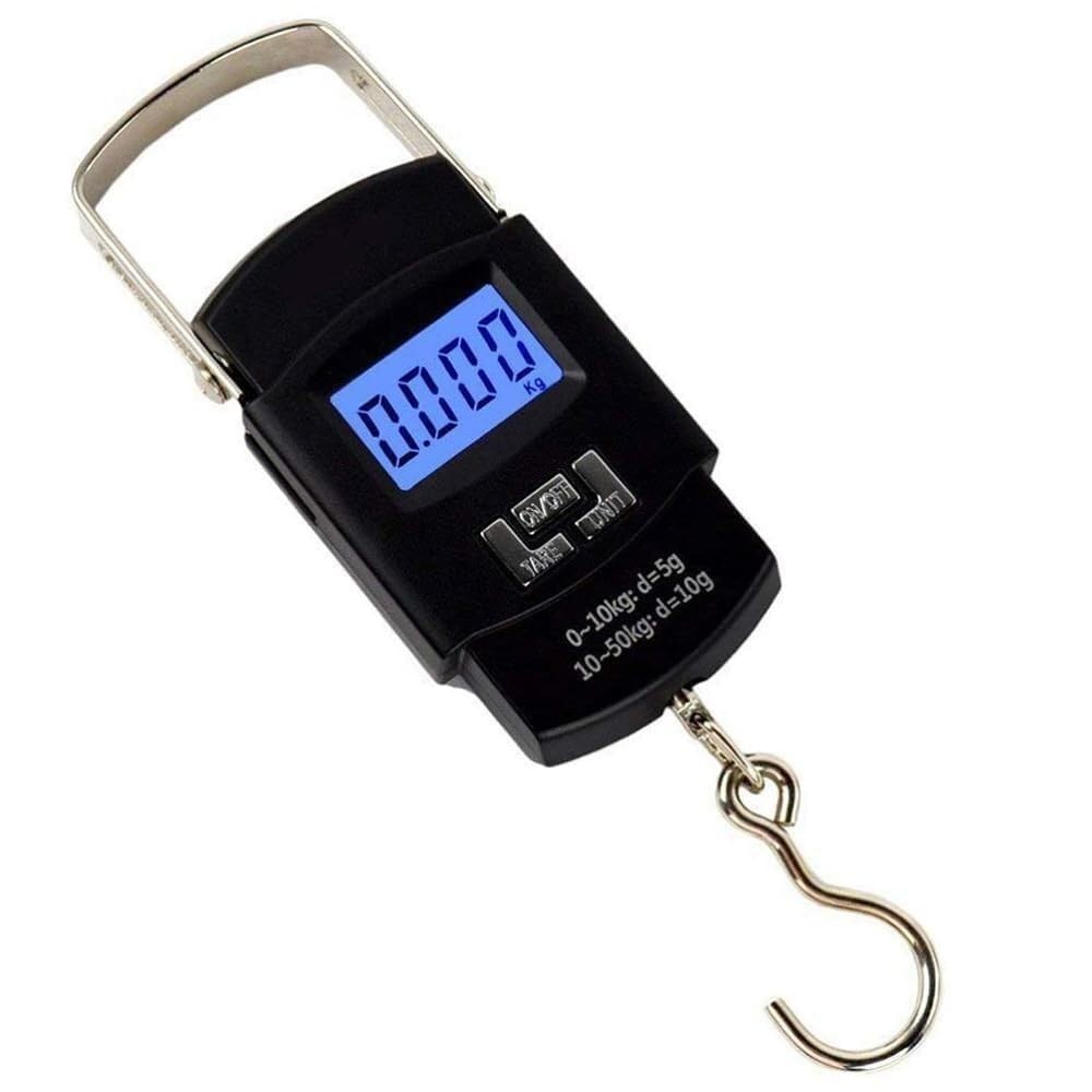 Balança Portátil De Mão Digital Com Gancho Para Mala Bagagem Pesca Ate 50 Kg Balança De Mala Compacta LCD Retroiluminado