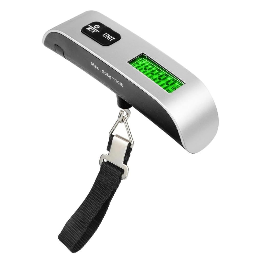 Balança Digital para Bagagem de Mão Portátil com Gancho Visor LCD Grande e Capacidade de 50kg Ideal Para Viagem