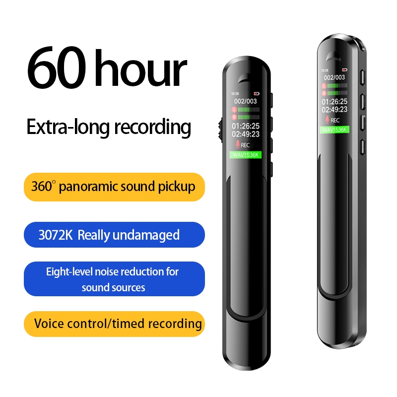 Gravador De Voz Digital , Gravação Extra Longa 60H , 360 ° Captador De Som Panorâmico , Redução De Ruído De Oito Níveis