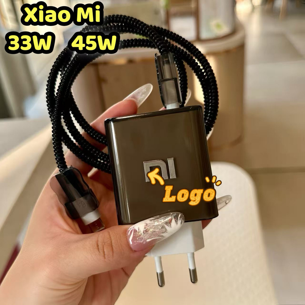 Capa protetora para carregador Xiaomi 33W/45W, cordão protetor de cabo de dados preto, à prova de arranhões e quebras