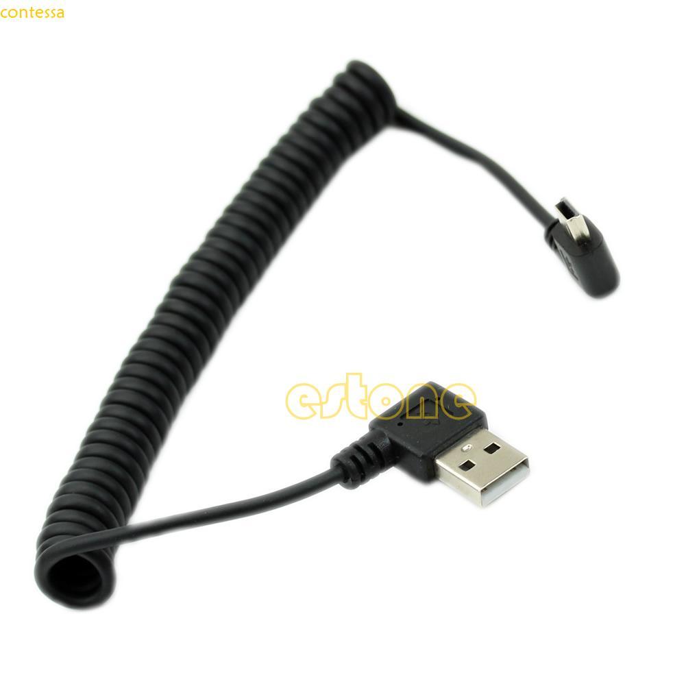 contessa Spring USB 2.0 A Para B Enrolado Adaptador 5 Pinos Digital Cabos Carregamento