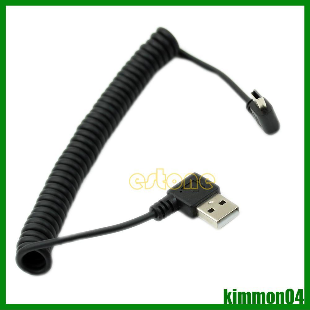 kim Spring Retrátil USB 2.0 90 Graus Ângulo Direito 2.0 5 Pinos Carregamento Carregador Sincroniza
