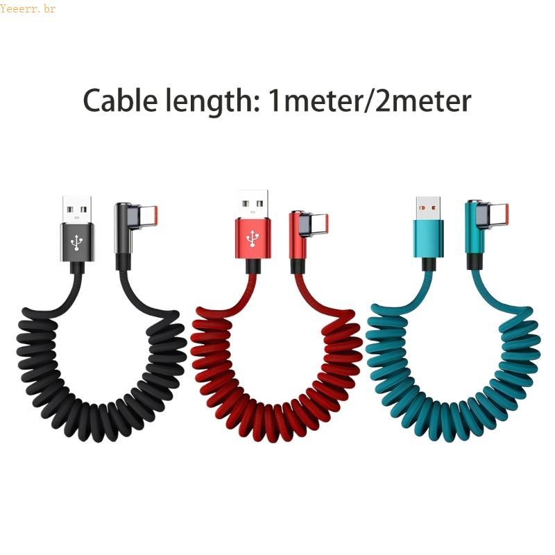 Yee Heavy Duty Spring Type C Cabo De Carregamento 120W Carga Rápida Para Telefone , Tablet E Laptop