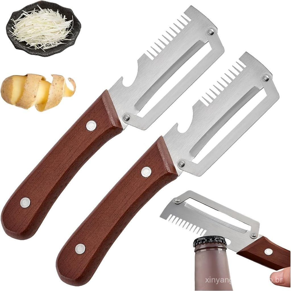 2026 Upgraded Vegetable Peeler with Wooden Handle Wide Stainless Steel Blade for Peeling Potatoes and Sweet Potatoes