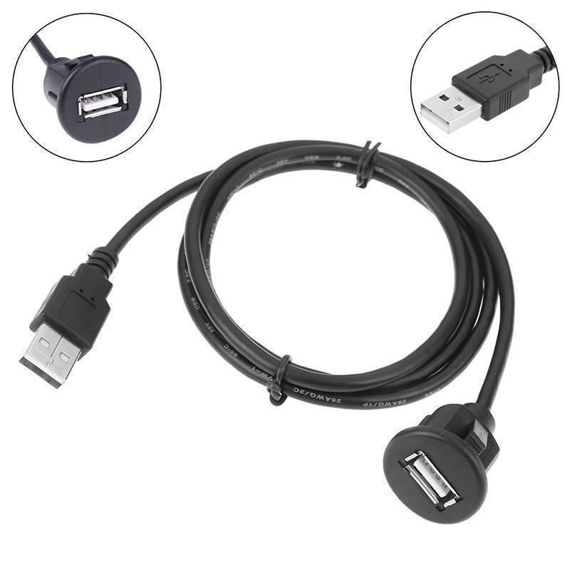 [ZSYS] 1Pc 1M Car Dash Board Mount USB 2.0 Macho Para Fêmea Cabo De Painel De Extensão Soet DG