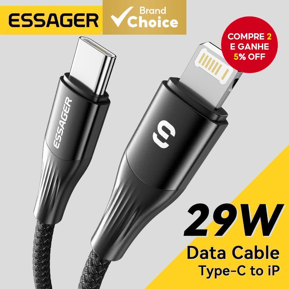 ESSAGER USB C Para Cabo 14 13 12 11 pro Max XS 29W PD De Carregamento Rápido Carregador