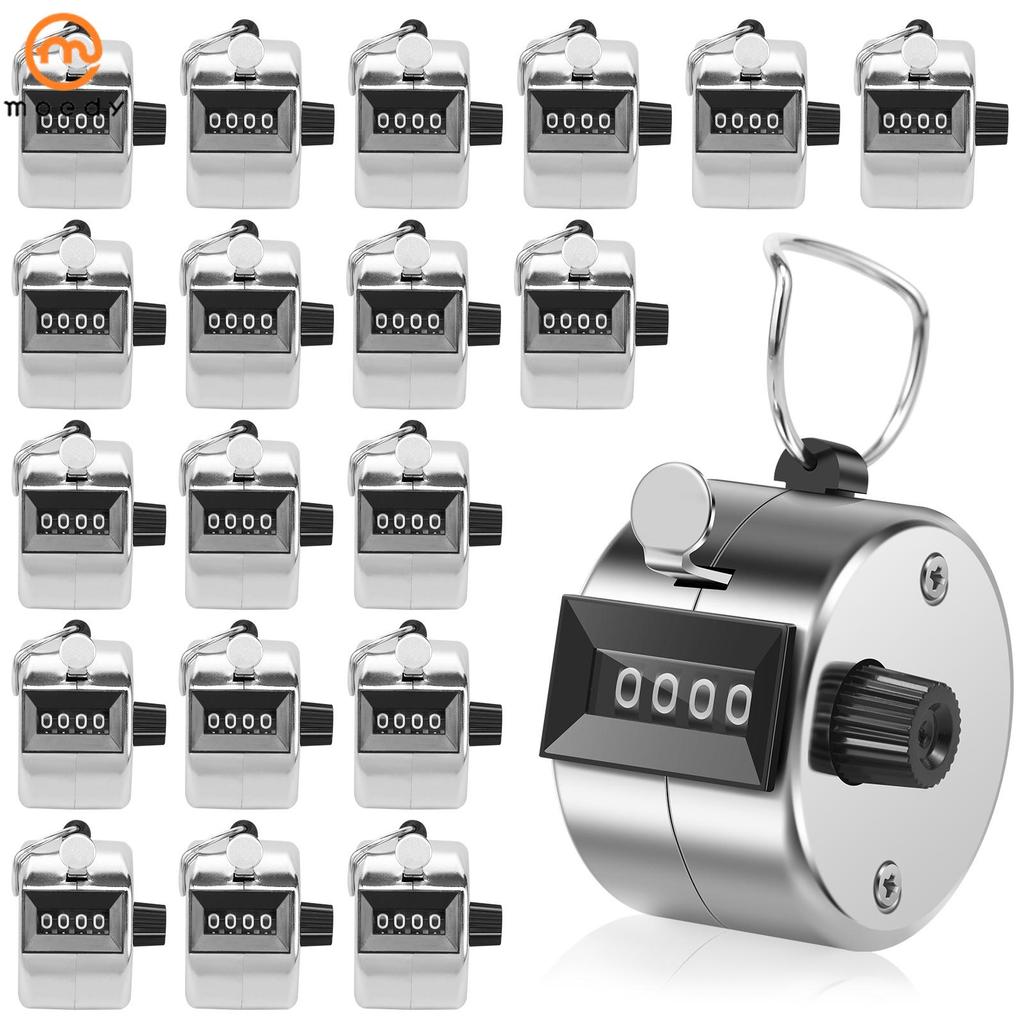 20 Pacote 4 Dígitos Mão Clicker Contador De Metal Mecânico Passo Contagem Ferramenta Para Treinar Tricô Pesca Volta Golf
