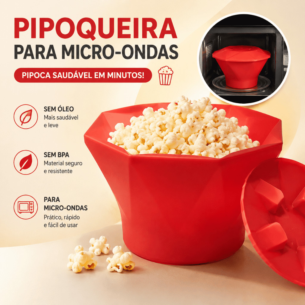 Pipoqueira Para Micro-ondas Sem Óleo Balde Pipoca Silicone Redonda Com Tampa saudável sem BPA Avaliação da loja