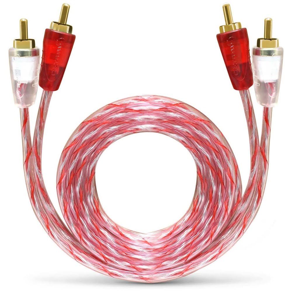 Cabo RCA 1 Metro Silicone Banhado a Ouro Flexível Premium Cabo de Audio Som Automotivo