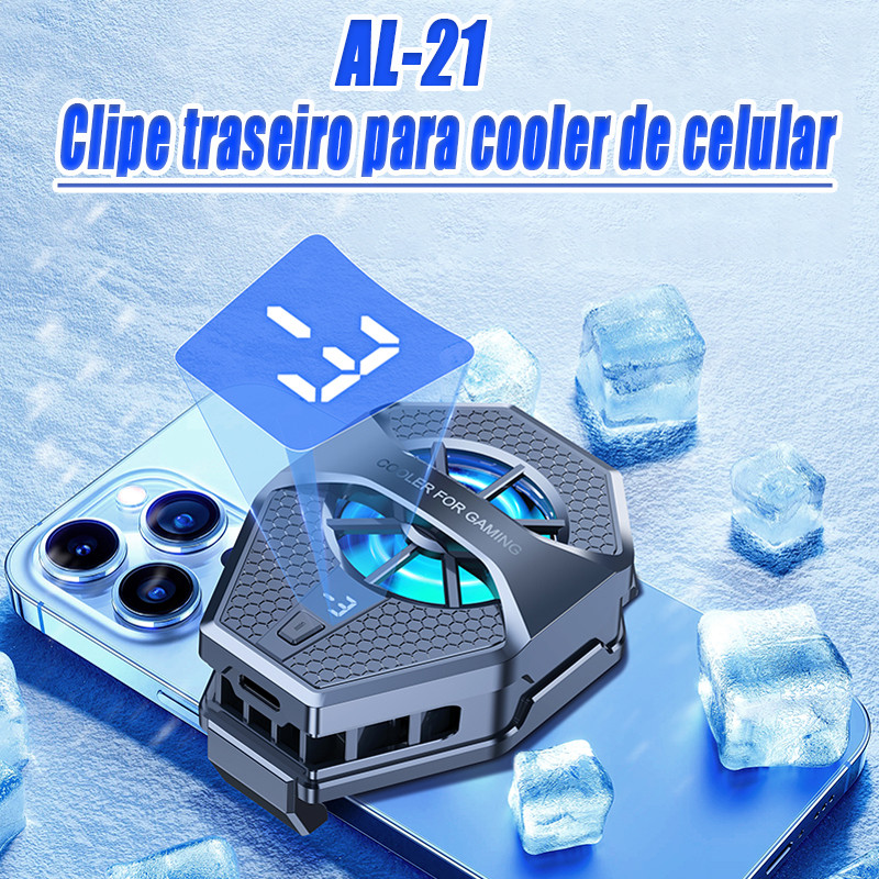AL-21 Black Shark Magnetic Cell Phone Cooler , Ventilador De Telefone RGB Portátil Móvel Leve