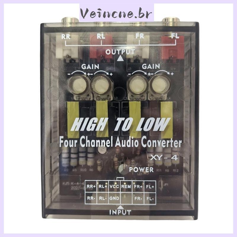 VEI 4 In 4 Out Car Sound Converter ABS Para Poderoso Amplificador Graves Qualidade Som
