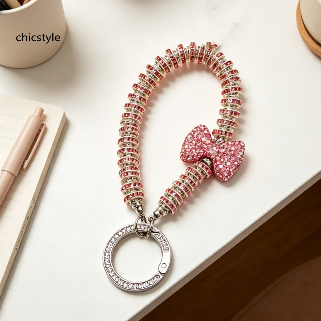 Phone Lanyard Rhinestone Durable with High-density Rhinestones Anti-lost Buckle Wear-resistant Rope Finger Ring for Sout
