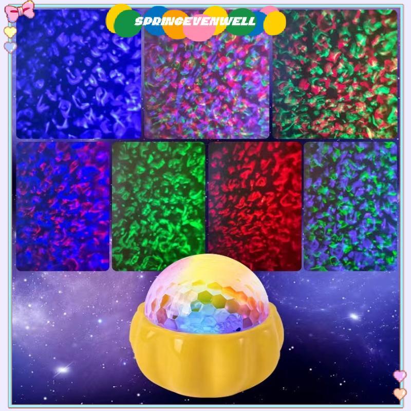 [springevenwell] USB LED Starry Sky Projetor Lâmpada DC5V RGB Rotativa Controle Remoto Brilho Ajustável Luz Noturna Para