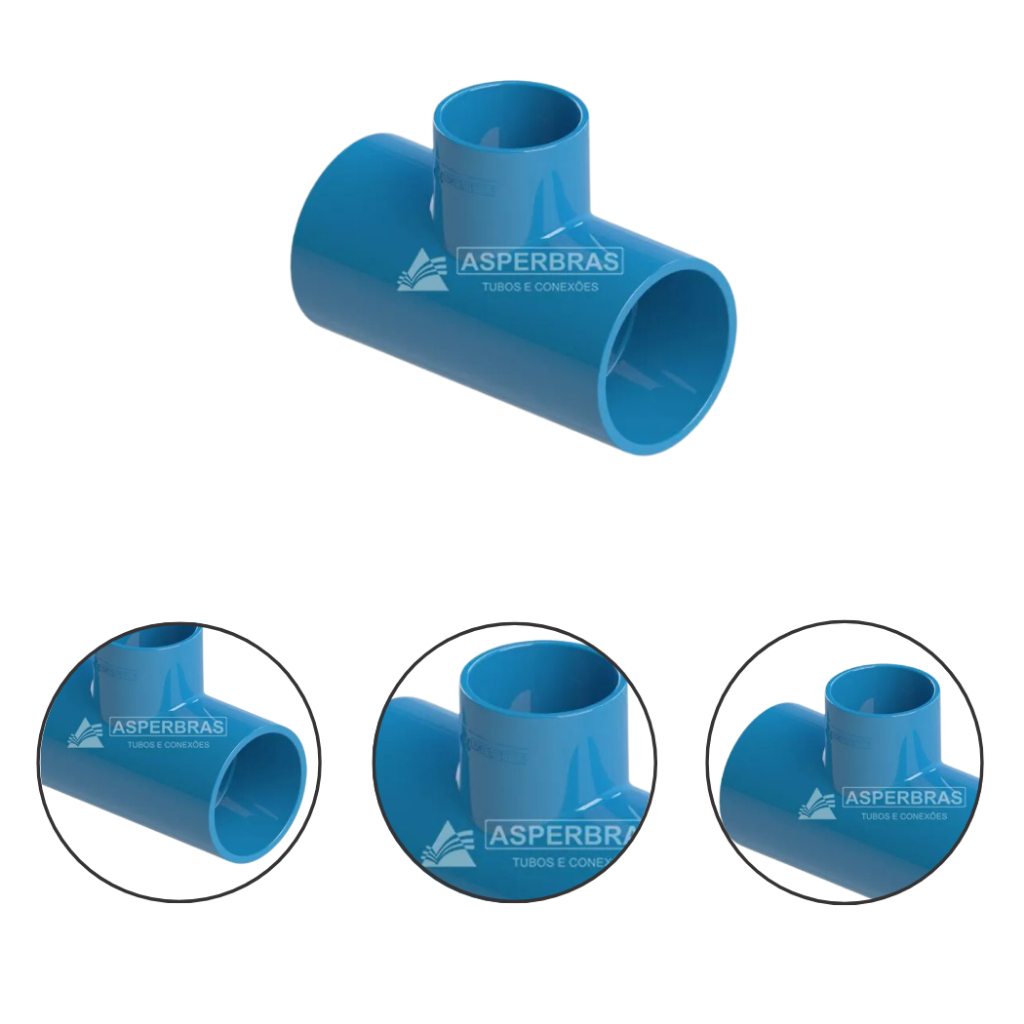 Te com Redução de PVC Soldável para Irrigação 100 x 50mm