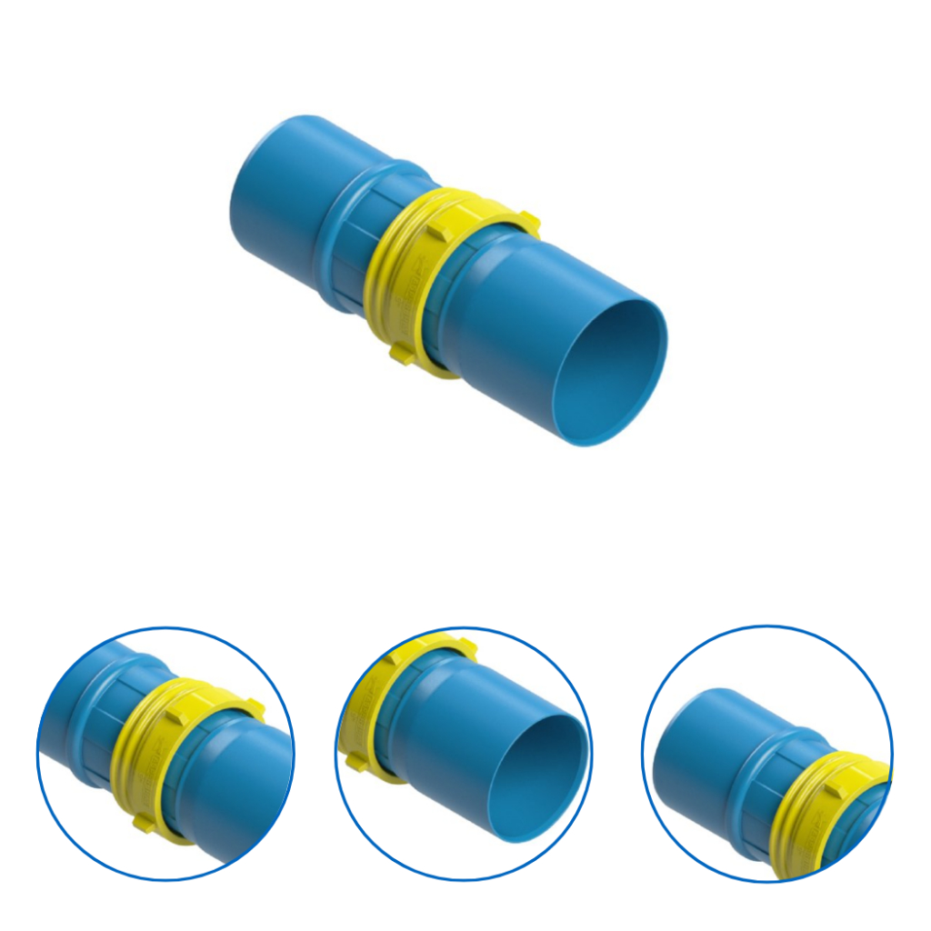 Engate Ponta Macho Com Rosca Roscável Tubo Pvc Azul Emenda Irrigação 50mm