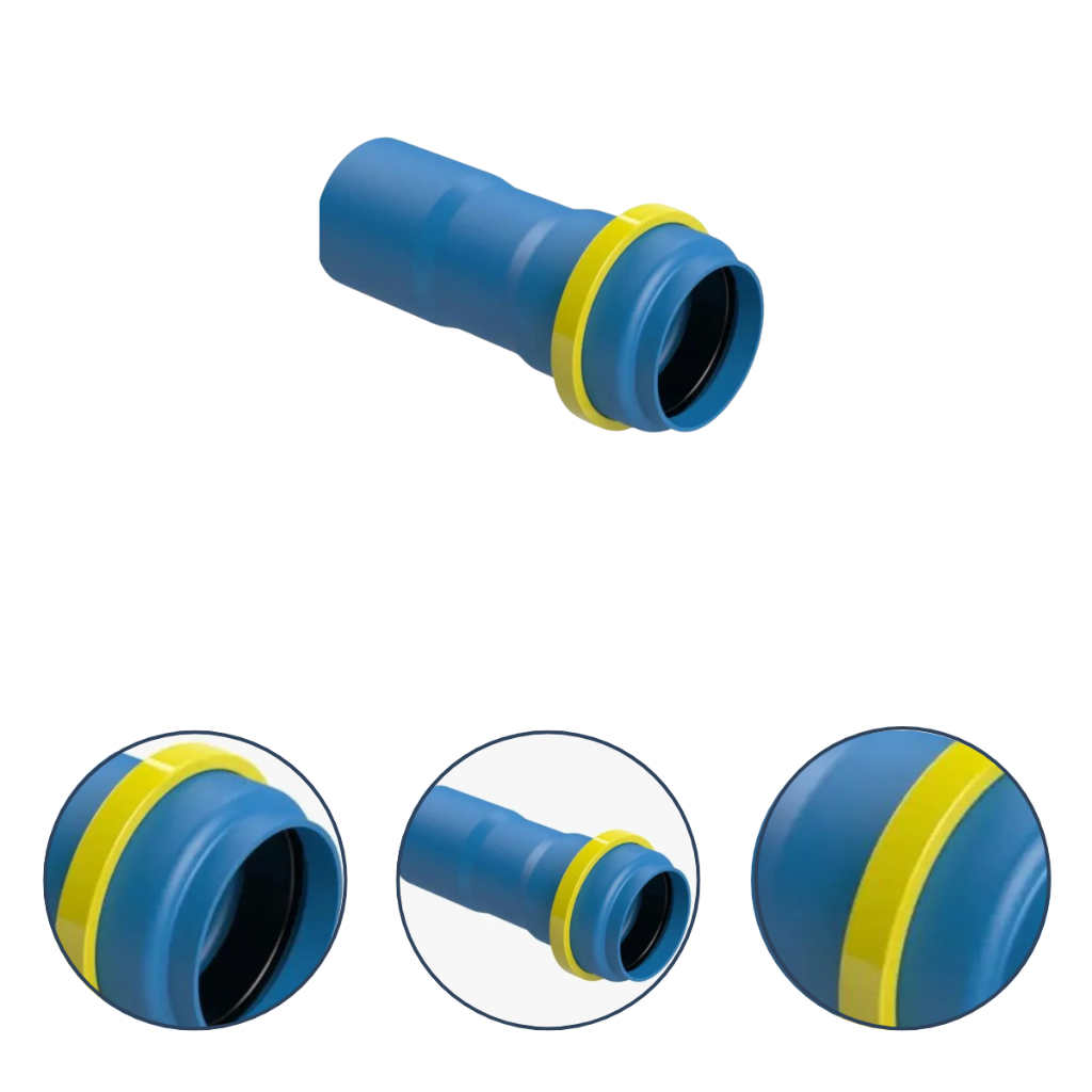 Ponta Femea Irrigação 50mm Asperbras Engate Rápido Metálico PN 80 Pvc Azul