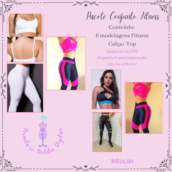 Molde Kit Conjunto Fitness Calça + Top.