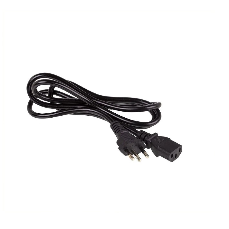 Cabo De Força Ac Pc Monitor Fonte Tripolar Plugue 10 Amperes 1,5 Metro