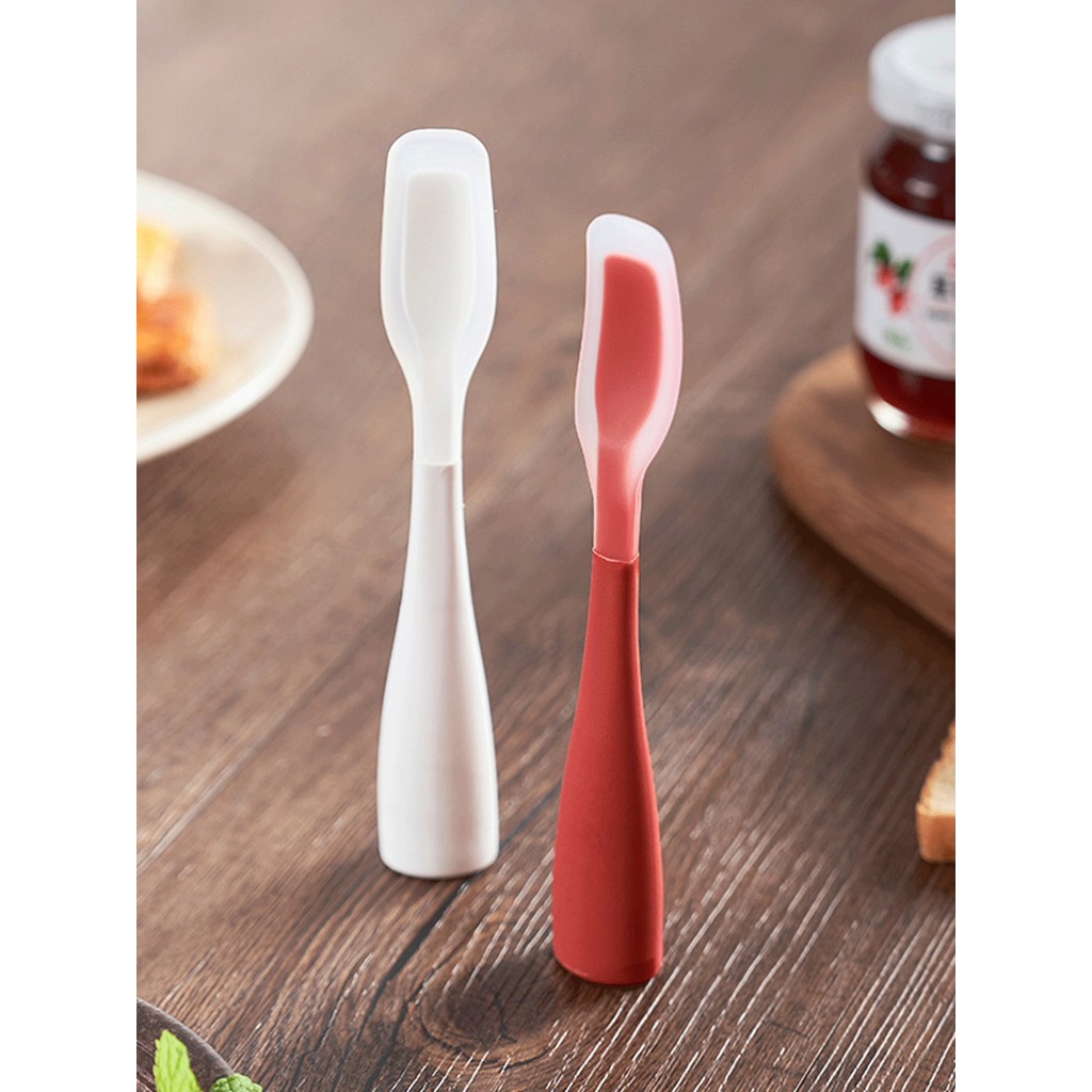 Novo estilo colher de jantar Pet enlatado Jam espátula Silicone Mini Stand-Up pequena colher manteiga faca iogurte espát
