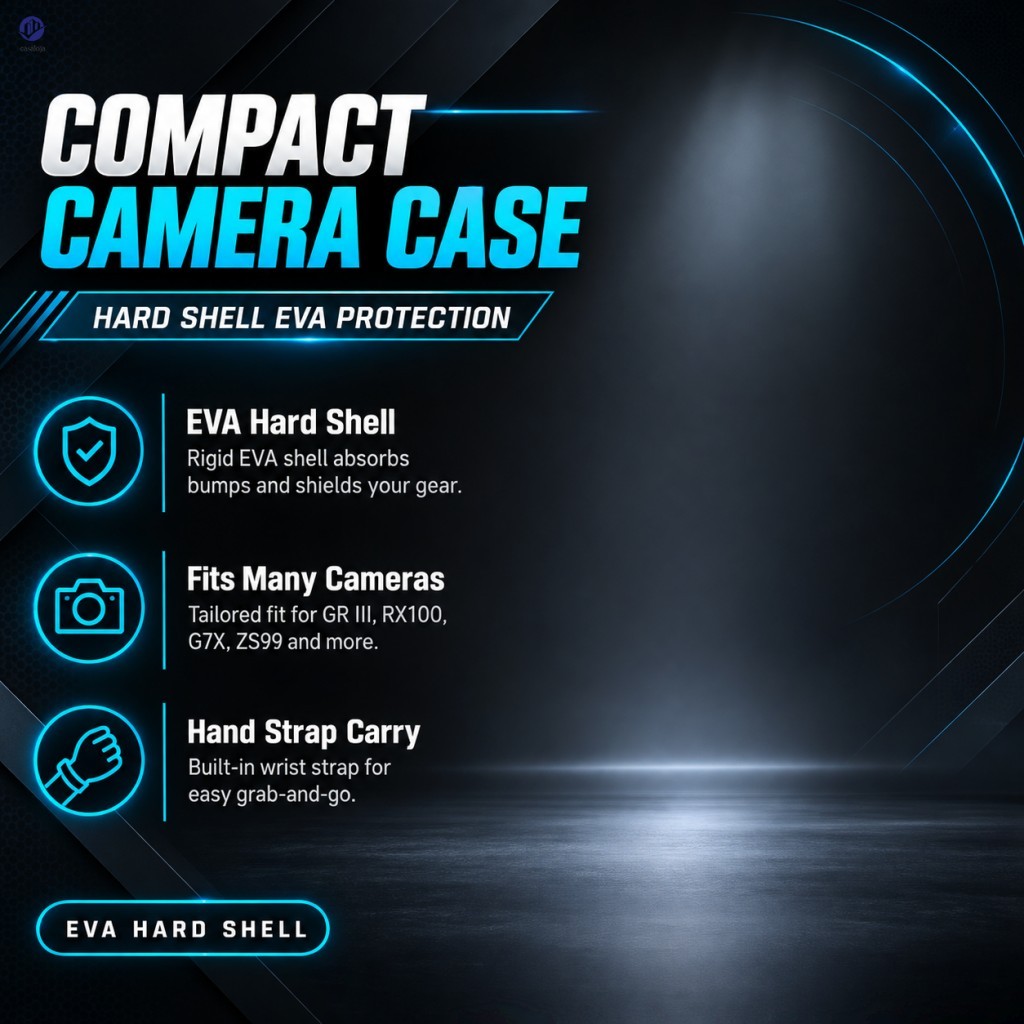 EVA Hard Shell Compact Camera Caso Bolsa De Armazenamento À Prova D'água De Choque Com Bolsos De Malha