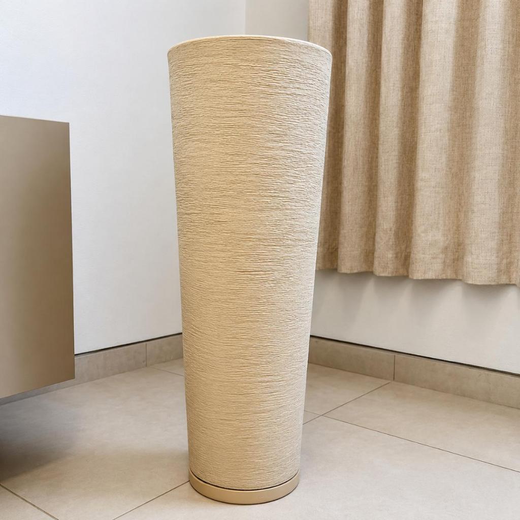 Vaso para Plantas Grande Coluna Ibiza Escovada 71cm Com Prato Coletor