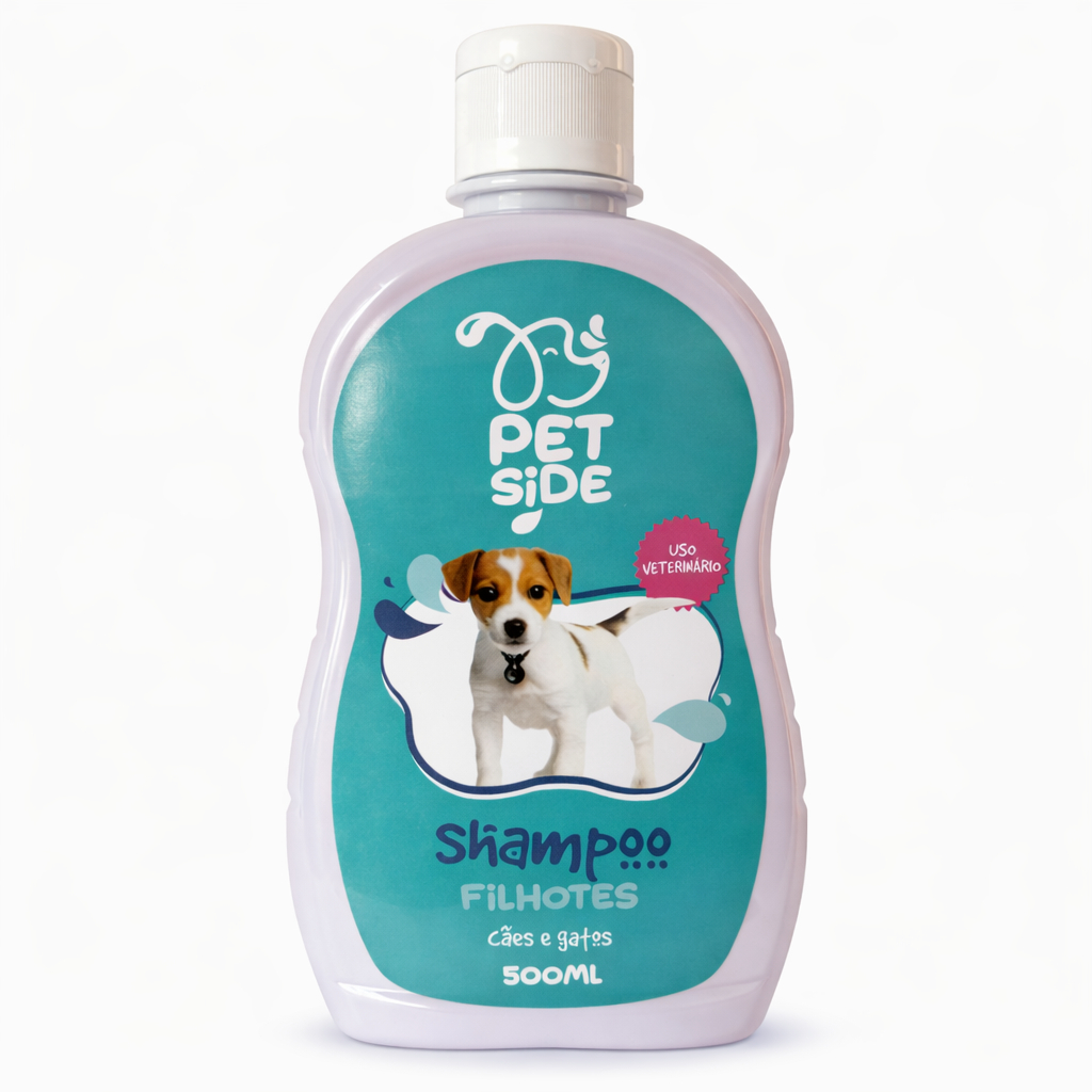 Shampoo para Cães e Gatos Filhotes PetSide 500ml Limpeza Suave Petshop