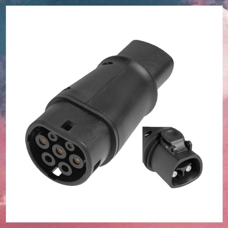 (Rjqx) Para Adaptador Type2 EV 32A 24V Conector De Carregamento Elétrico Carregador De Conexão Plugue Rápido