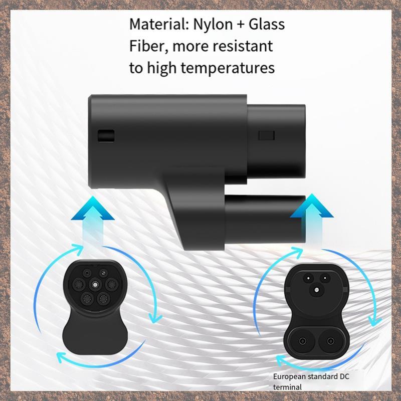 (Vyos) CCS2 Para Tipo 2 Plug DC EV Adaptador De Conector De Carregamento Carregador 15-19 Conexão Type2 Rápido