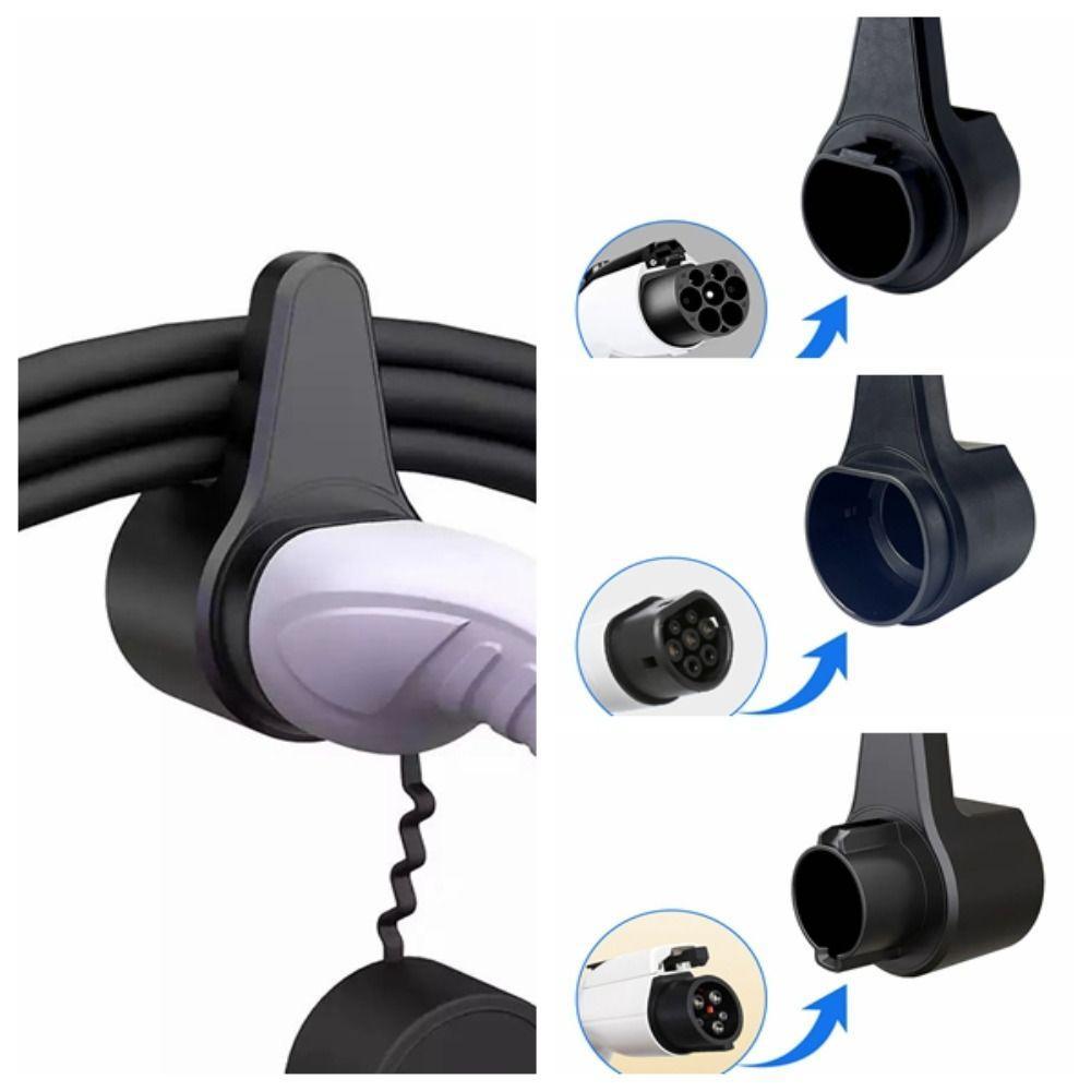 Suporte Para Carregador Type2 EV , Resistente Cabo De Carregamento De Carro Montagem Em Parede , Preto