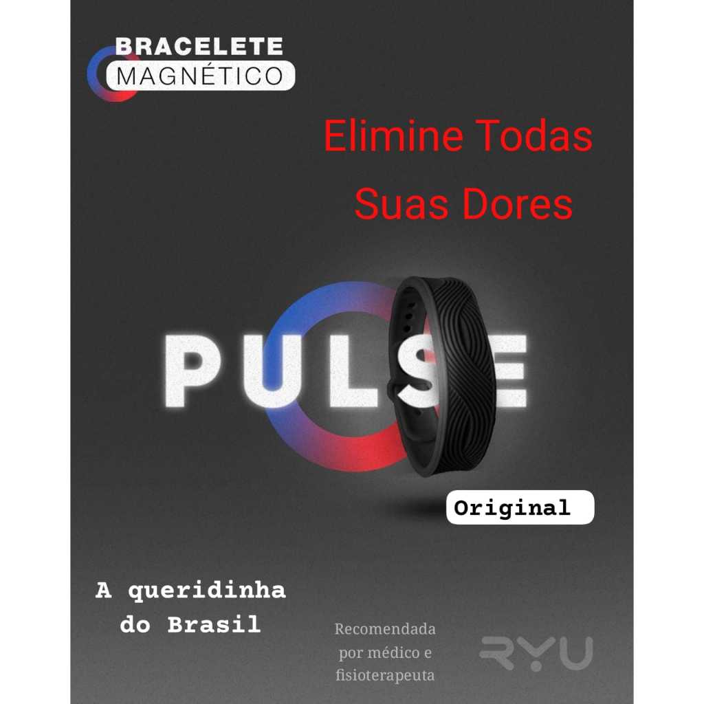 ALIVIO DAS DORES PULSE BRACELETE MAGNÉTICO RYU BIOTECH ORIGINAL