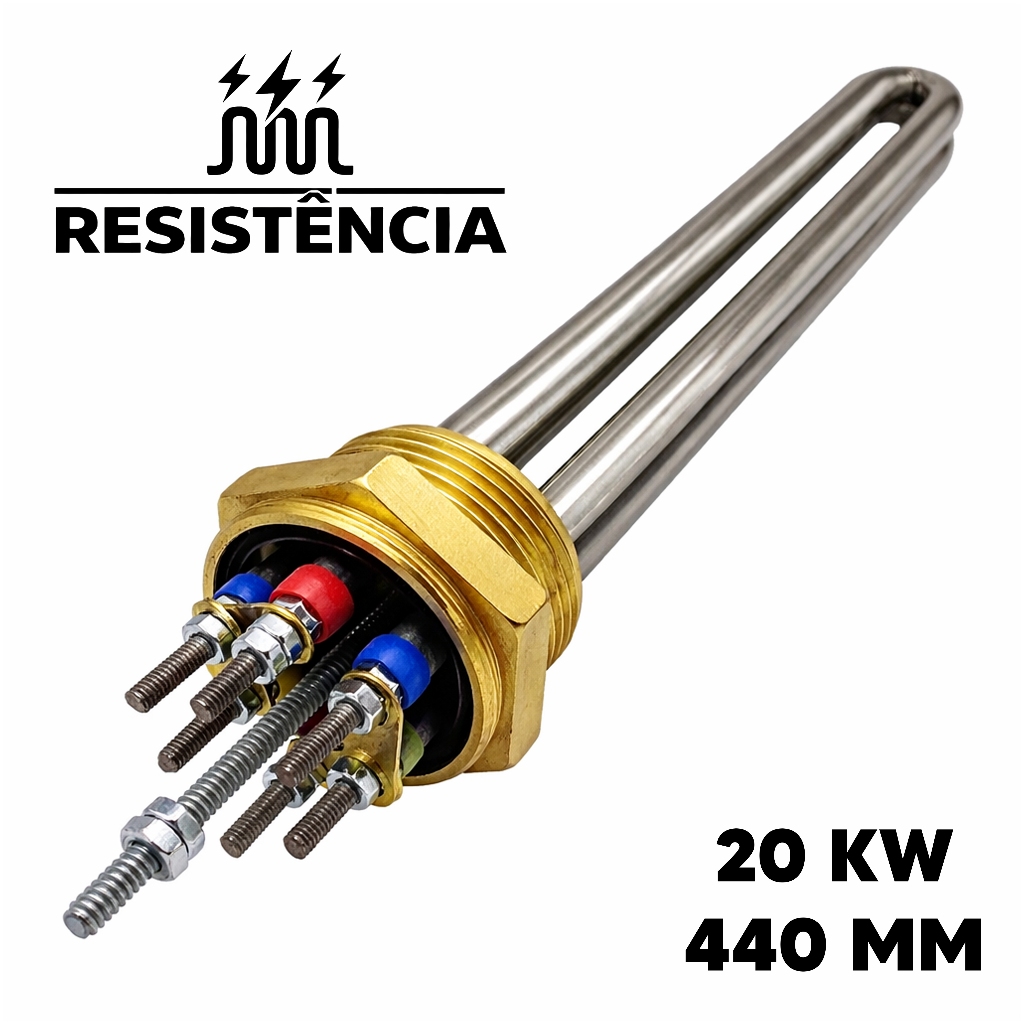 RESISTENCIA DE AÇO INOX BLINDADA 20KW 440mm