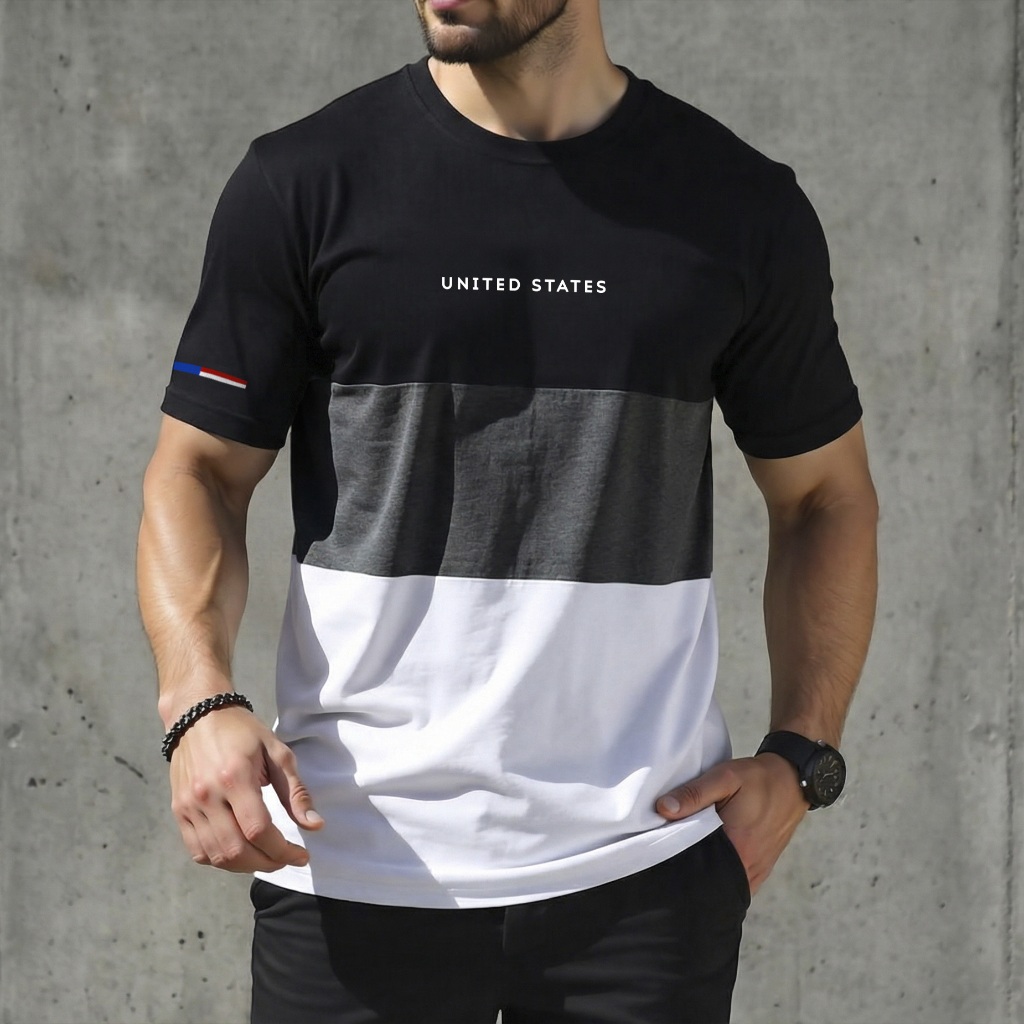 Camiseta Manfinity UNITED STATES Urban Camisa Masculina 100% Algodão
