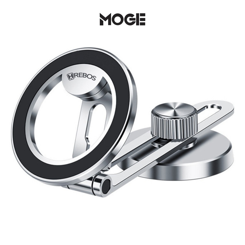 Suporte Veicular Magnético MagSafe | Adesivo | 360° | Preto/Prateado | Universal