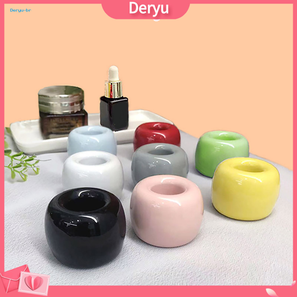 Lightweight Toothbrush Holder Office Supply Mini Ceramic with Hollow Design – Multi-purpose Stand for Pen and Small It