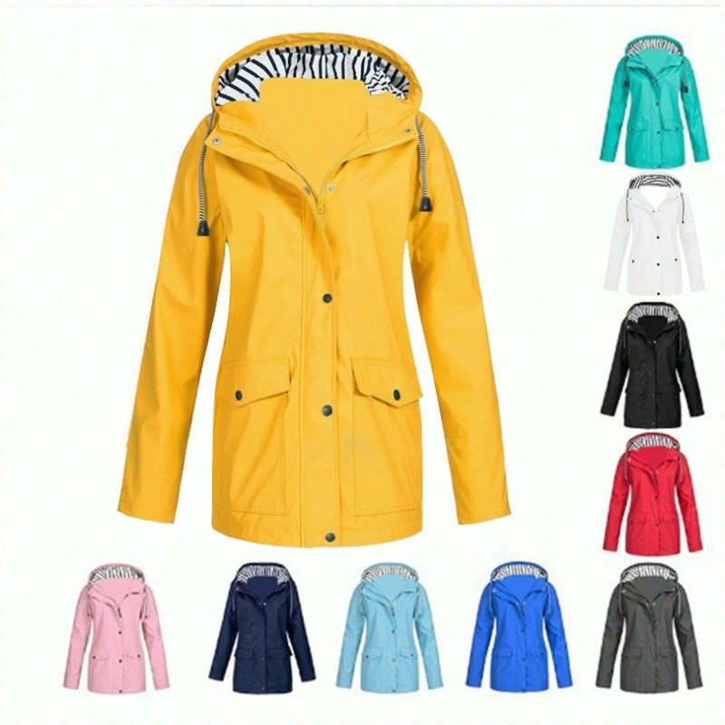 Blusão Impermeável Para Caminhada Ao Ar Livre Feminino Jacket Lightweight Travel Essentials Hooded
