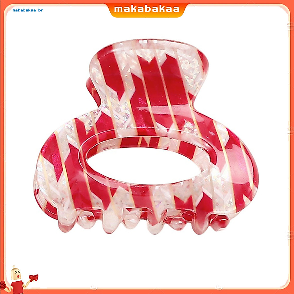 Mini Hair Claw Clip for Women – Hollow Striped Print Strong Grip Anti-slip Teeth Versatile Shower and Daily Use Clamp