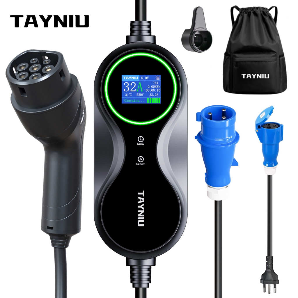 TAYNIU Kit Carregador para Carros Elétricos 7KW com Adaptador 7KW para 3.5KW