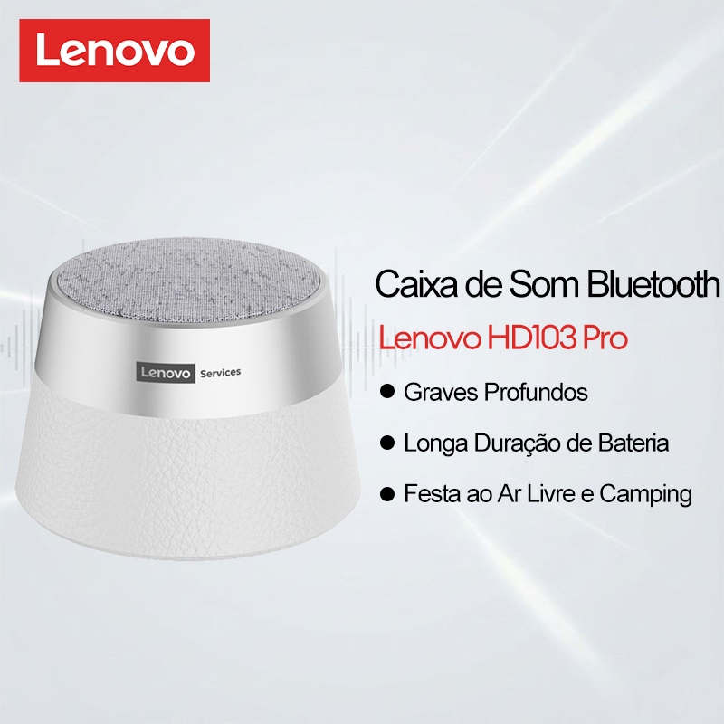 Lenovo HD103 Pro Wireless Speaker para Festa ao Ar Livre e Camping com Som Estéreo 360 e Design Portátil