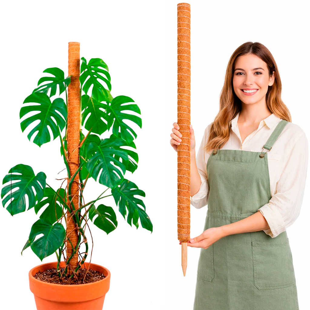 Tutor  Plantas Trepadeiras Fibra Coco 60 80 100 120 150cm Estaca Suporte Natural Vaso Jardim