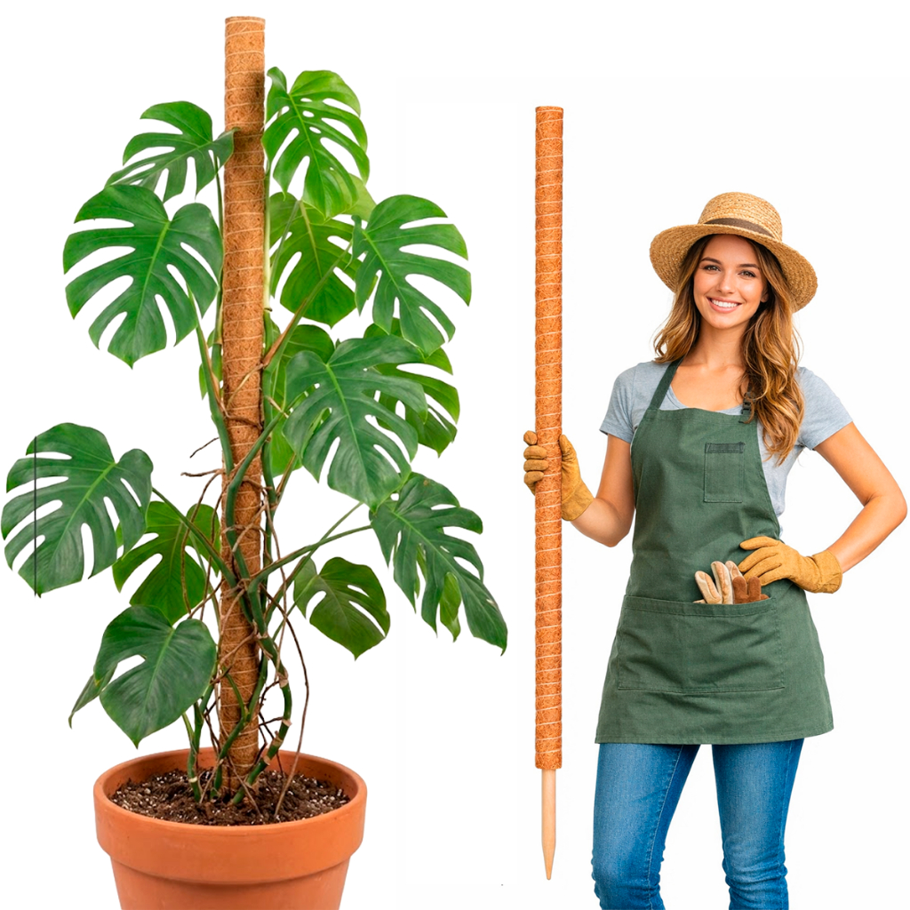 Tutor de Fibra de Coco 150cm para Plantas Trepadeiras Suporte para Jiboia Monstera Filodendro