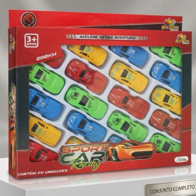 kit com 5, 10, 15 ou 20 mini carrinhos brinquedo plastico Sport Car Racing